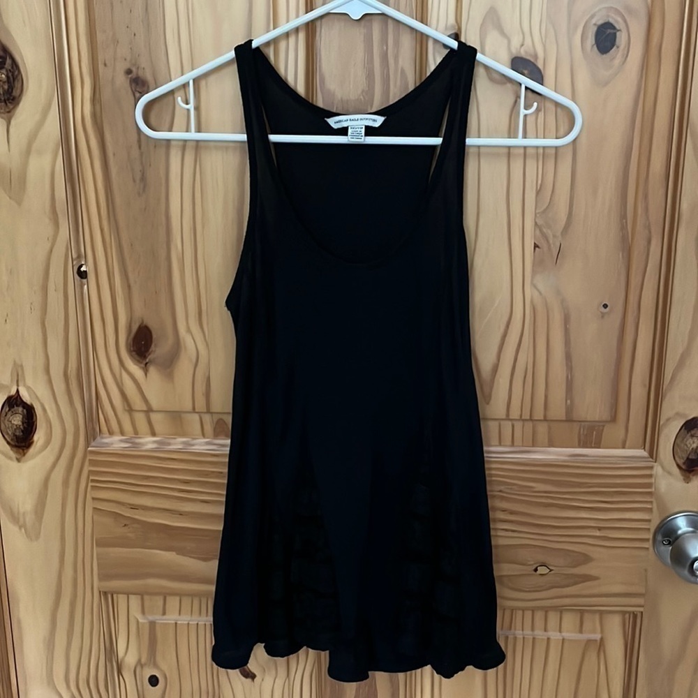 American Eagle Outfitters Black Lace Tank Top